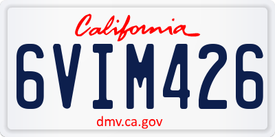 CA license plate 6VIM426