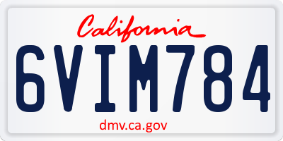 CA license plate 6VIM784