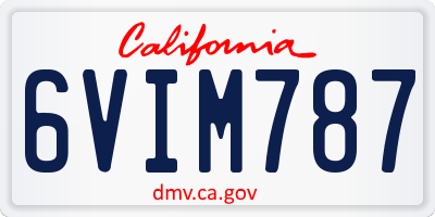 CA license plate 6VIM787