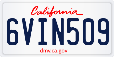 CA license plate 6VIN509