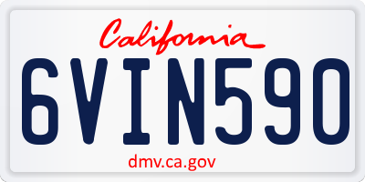 CA license plate 6VIN590