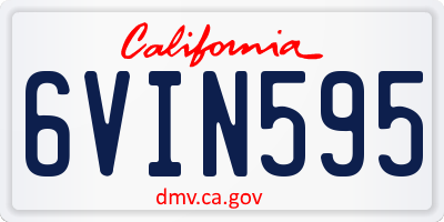 CA license plate 6VIN595