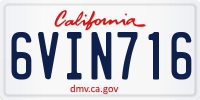 CA license plate 6VIN716