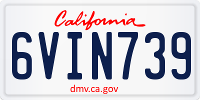 CA license plate 6VIN739