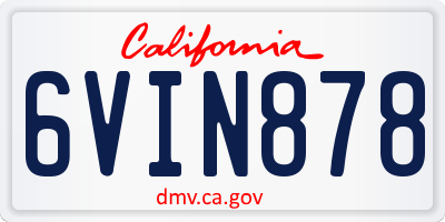 CA license plate 6VIN878