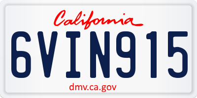 CA license plate 6VIN915