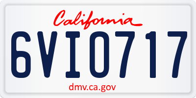 CA license plate 6VIO717