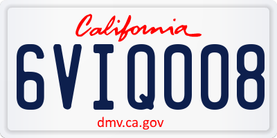 CA license plate 6VIQ008