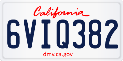 CA license plate 6VIQ382