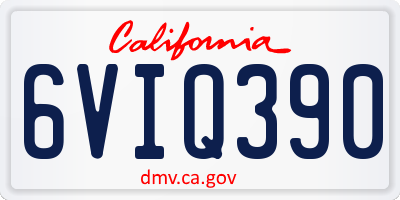 CA license plate 6VIQ390