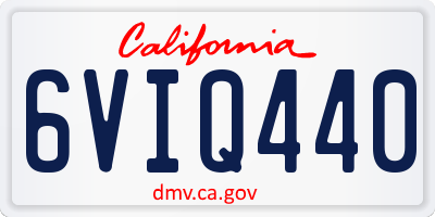 CA license plate 6VIQ440