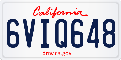 CA license plate 6VIQ648