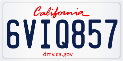CA license plate 6VIQ857