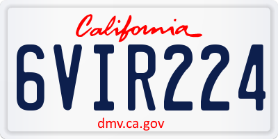 CA license plate 6VIR224