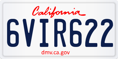 CA license plate 6VIR622