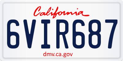 CA license plate 6VIR687