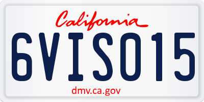 CA license plate 6VIS015