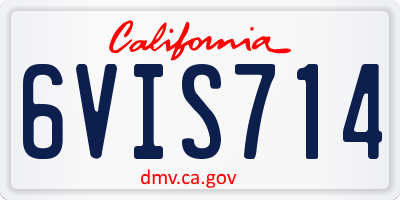CA license plate 6VIS714