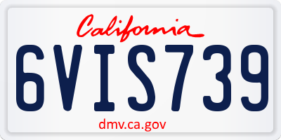 CA license plate 6VIS739