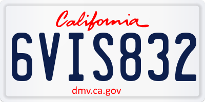 CA license plate 6VIS832
