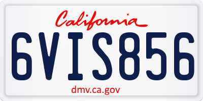 CA license plate 6VIS856