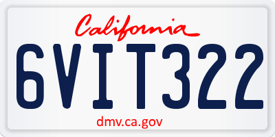 CA license plate 6VIT322