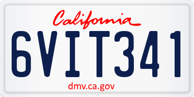 CA license plate 6VIT341