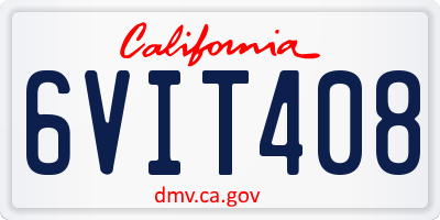 CA license plate 6VIT408