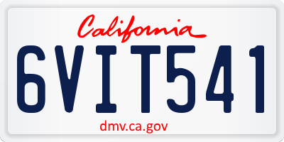 CA license plate 6VIT541