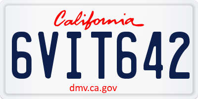 CA license plate 6VIT642