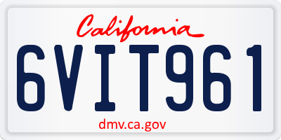 CA license plate 6VIT961