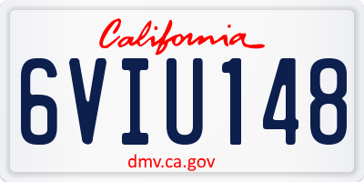 CA license plate 6VIU148