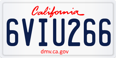 CA license plate 6VIU266