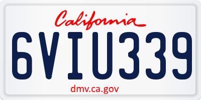 CA license plate 6VIU339