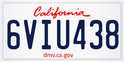 CA license plate 6VIU438