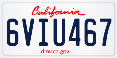 CA license plate 6VIU467