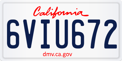 CA license plate 6VIU672