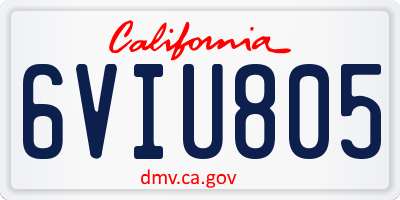 CA license plate 6VIU805