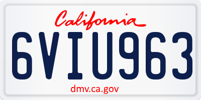 CA license plate 6VIU963