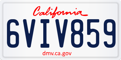 CA license plate 6VIV859