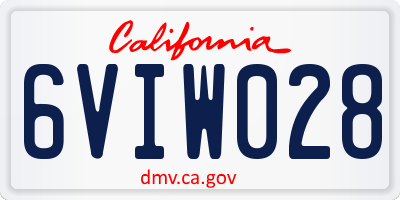 CA license plate 6VIW028
