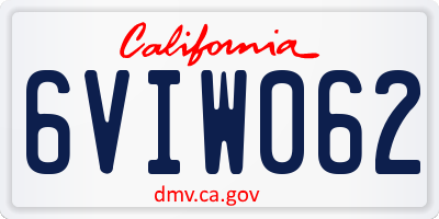 CA license plate 6VIW062