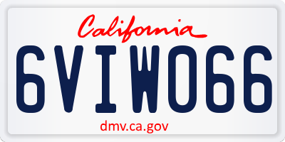 CA license plate 6VIW066