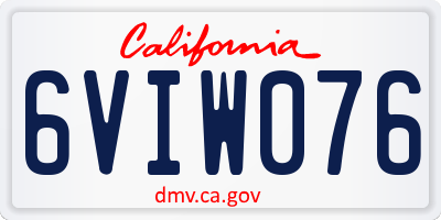 CA license plate 6VIW076