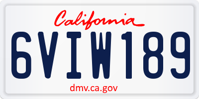 CA license plate 6VIW189