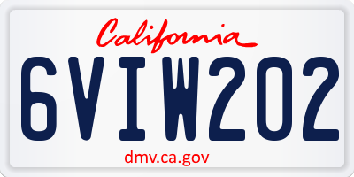 CA license plate 6VIW202