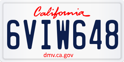 CA license plate 6VIW648