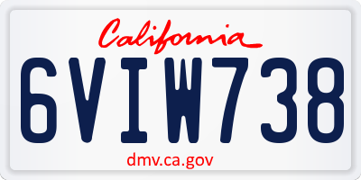 CA license plate 6VIW738