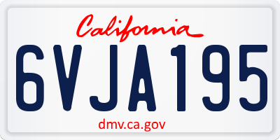 CA license plate 6VJA195