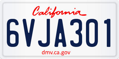 CA license plate 6VJA301